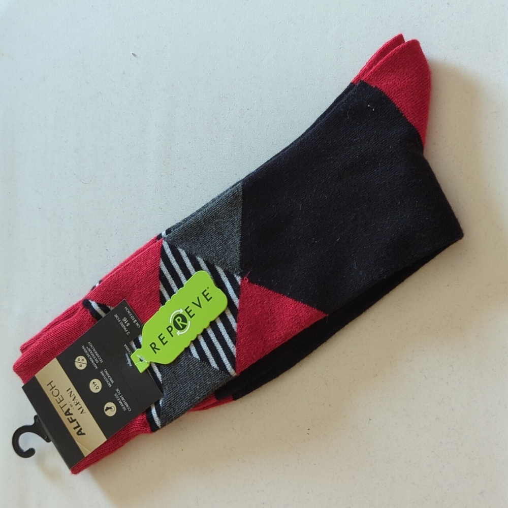 Men's Alfani dress socks red and black